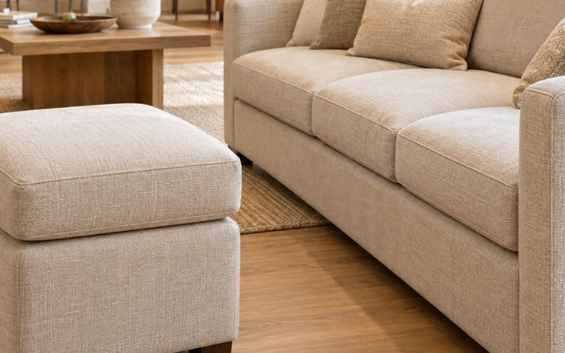 Chọn kích thước và chiều cao đôn sofa phù hợp với mặt ngồi